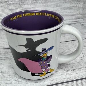 Disney Afternoon Parks Darkwing Dark Wing Duck Ceramic Purple Coffee Mug Cup